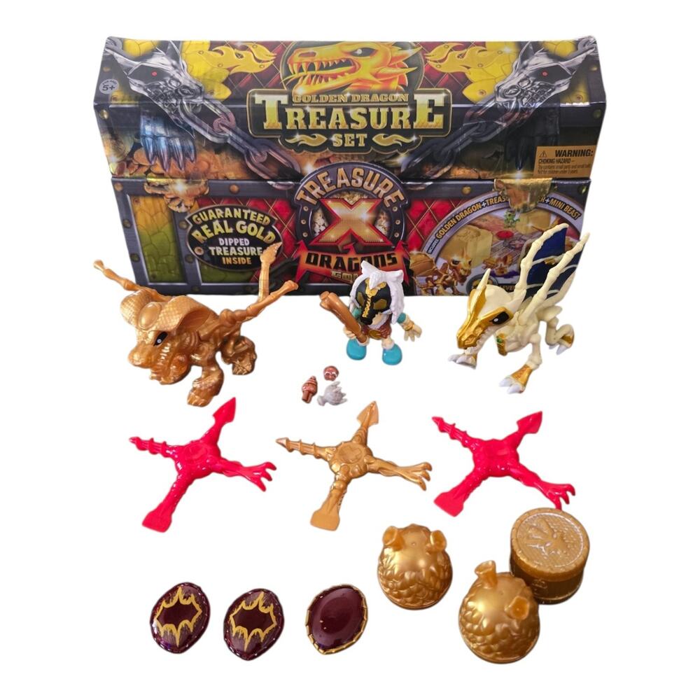 Golden Dragon treasure set treasure x dragons gold Open Box 15 Pcs Moose Toys